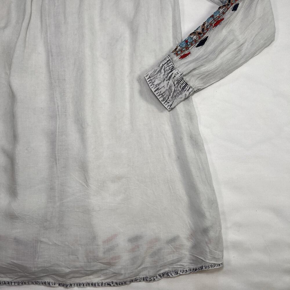 Scully Blouse Womens Size XS White-Gray Embroidered Button Up LS Western Cowgirl - Picture 12 of 14